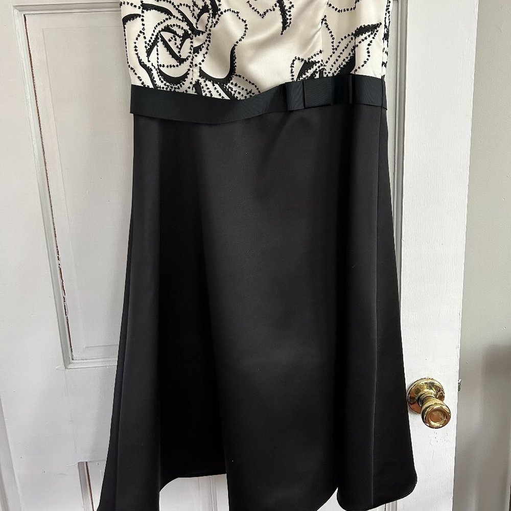 Dressy Strapless Black and White Dress - Picture 7 of 7